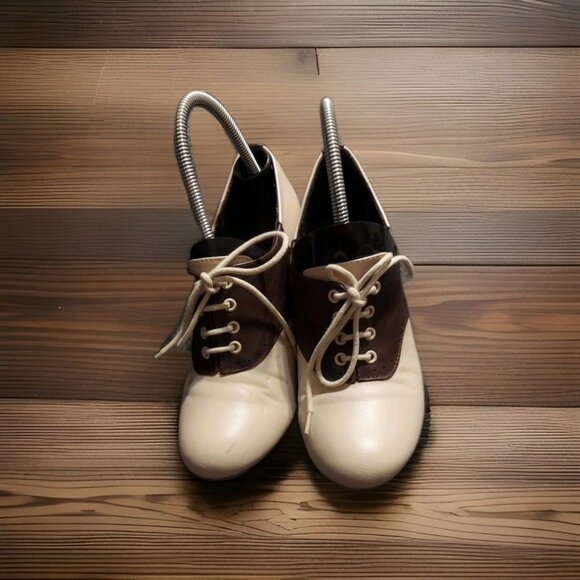 Ellie Shoes Womens 253-Peggy Oxford Retro Dress Shoes Size 10 Brown Tan Winter - Picture 1 of 16